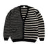 Mohair Striped Knitted Cardigan - Black/White