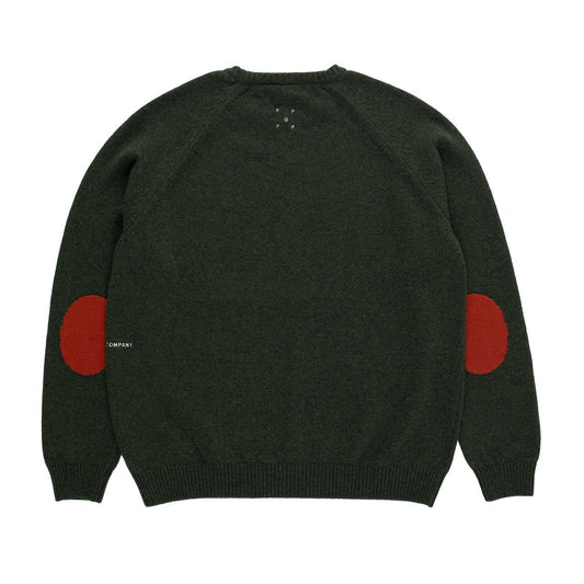 Knitted Elbow Crewneck - Duffel Green