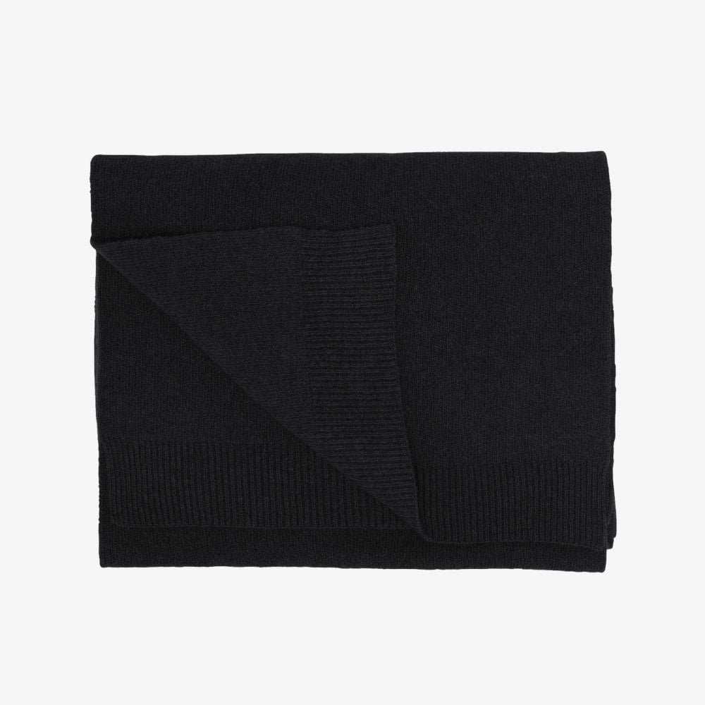 Merino Wool Scarf - Deep Black