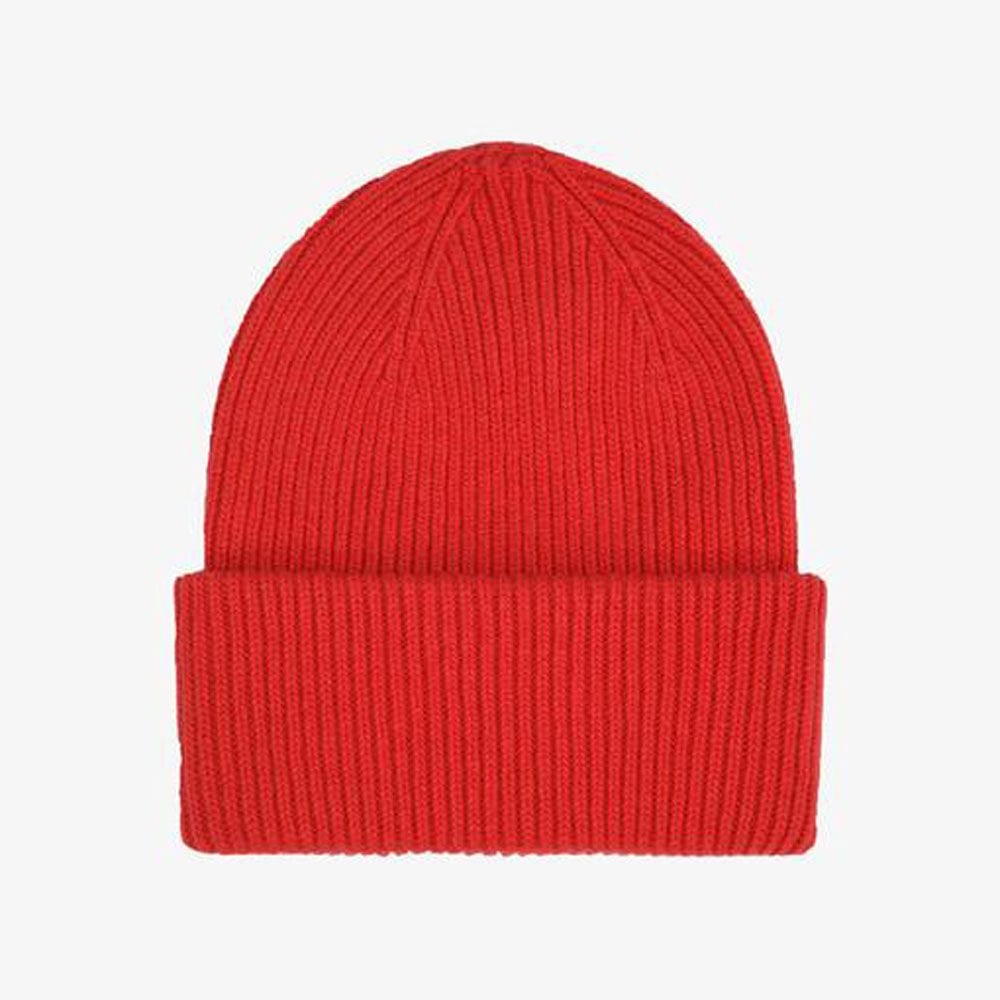 Merino Wool Beanie - Scarlet Red