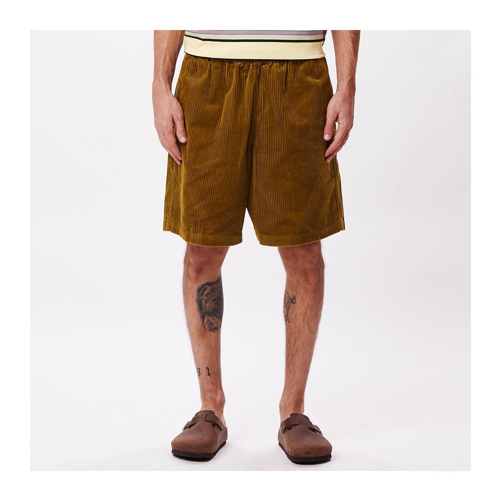 Easy Relaxed Corduroy Short - Olive Oil