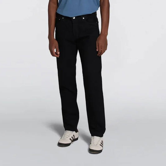 Regular Tapered 'Kaihara' Right Hand Black Denim 13oz - Black