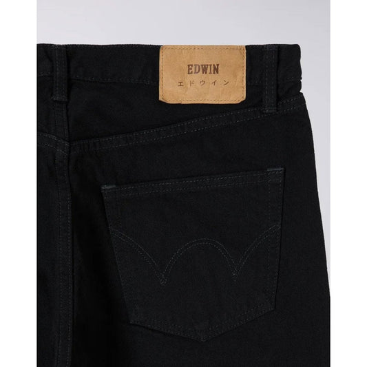 Regular Tapered 'Kaihara' Right Hand Black Denim 13oz - Black