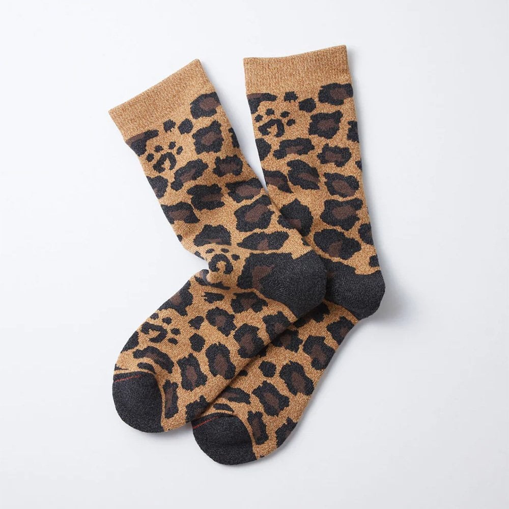 Pile Leopard Crew Socks