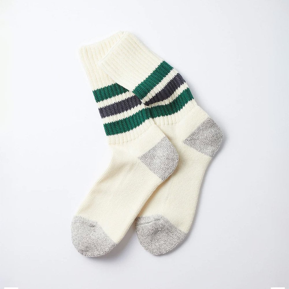 Coarse Ribbed Oldschool Socks - Green/ Charcoal