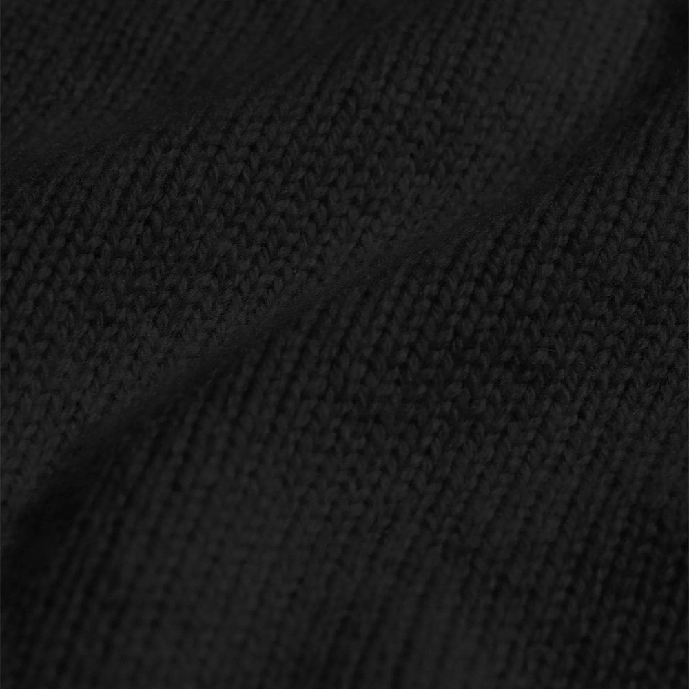 Oversized Merino Wool Crew - Deep Black
