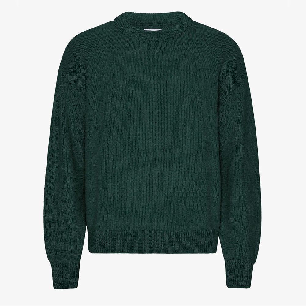 Oversized Merino Wool Crew - Emerald Green