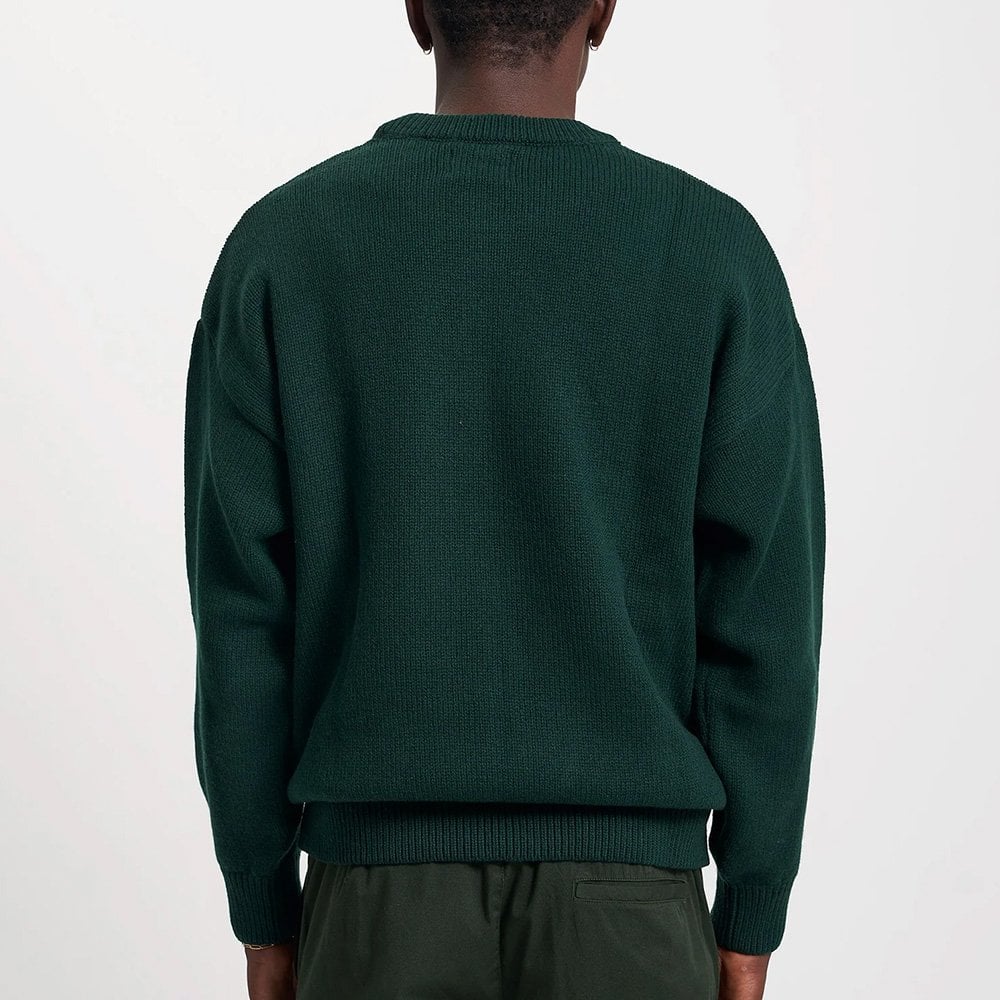 Oversized Merino Wool Crew - Emerald Green