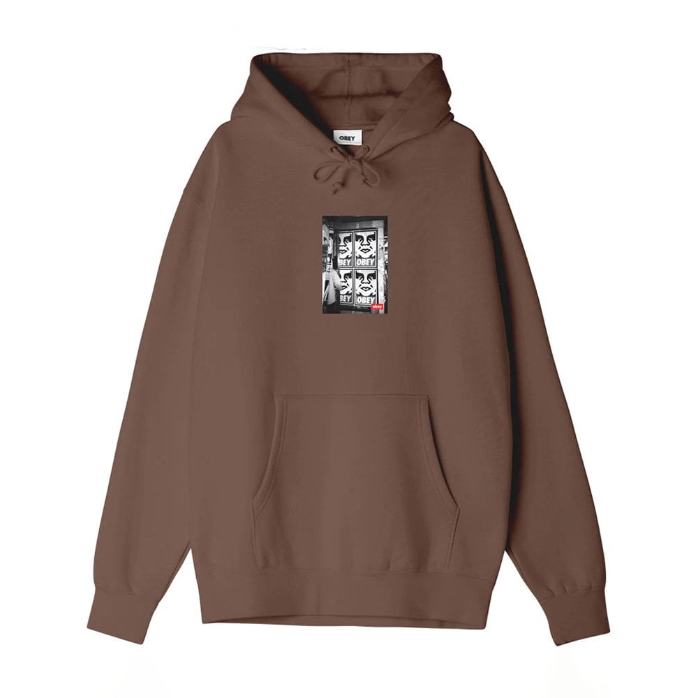 Obey Icon Photo Hooded Sweat - Sepia