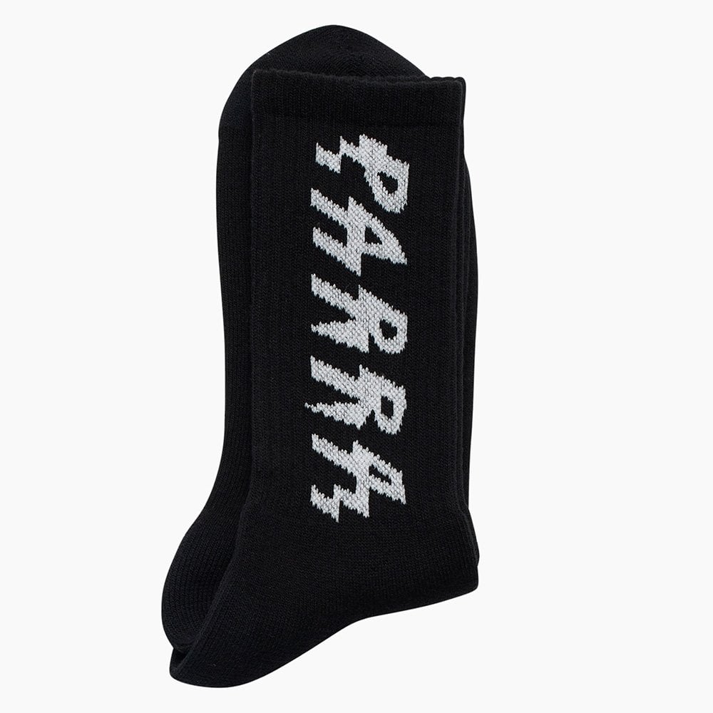 Spiked Logo Crew Socks - Black