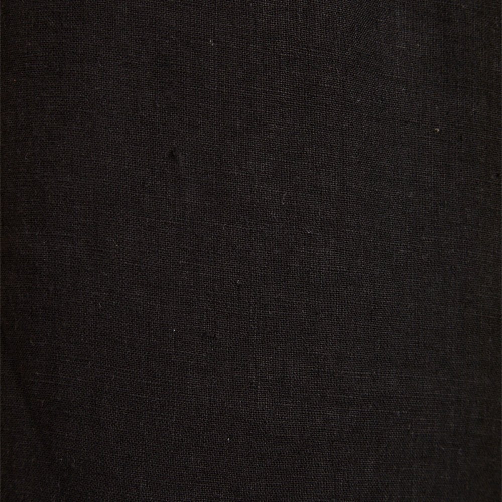 Linen Camp Collar Shirt - Black