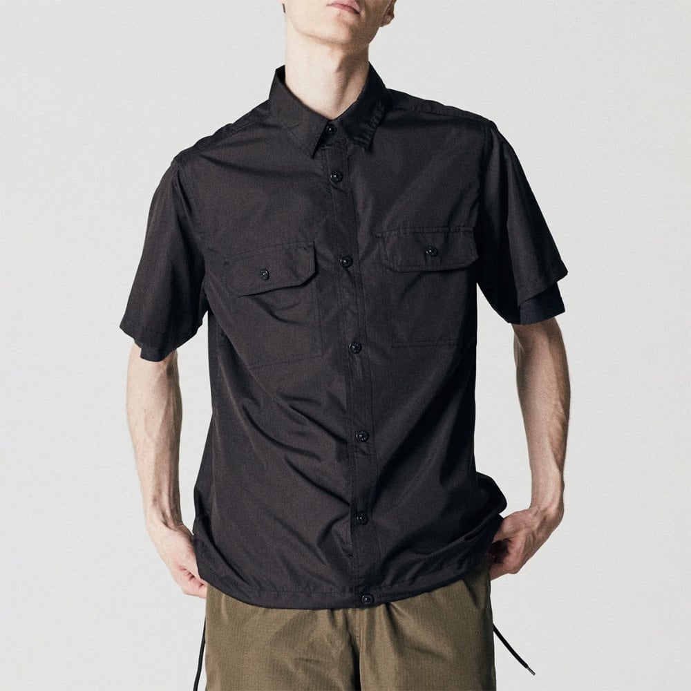 Non Down Military Half Sleeve Shirt - Black