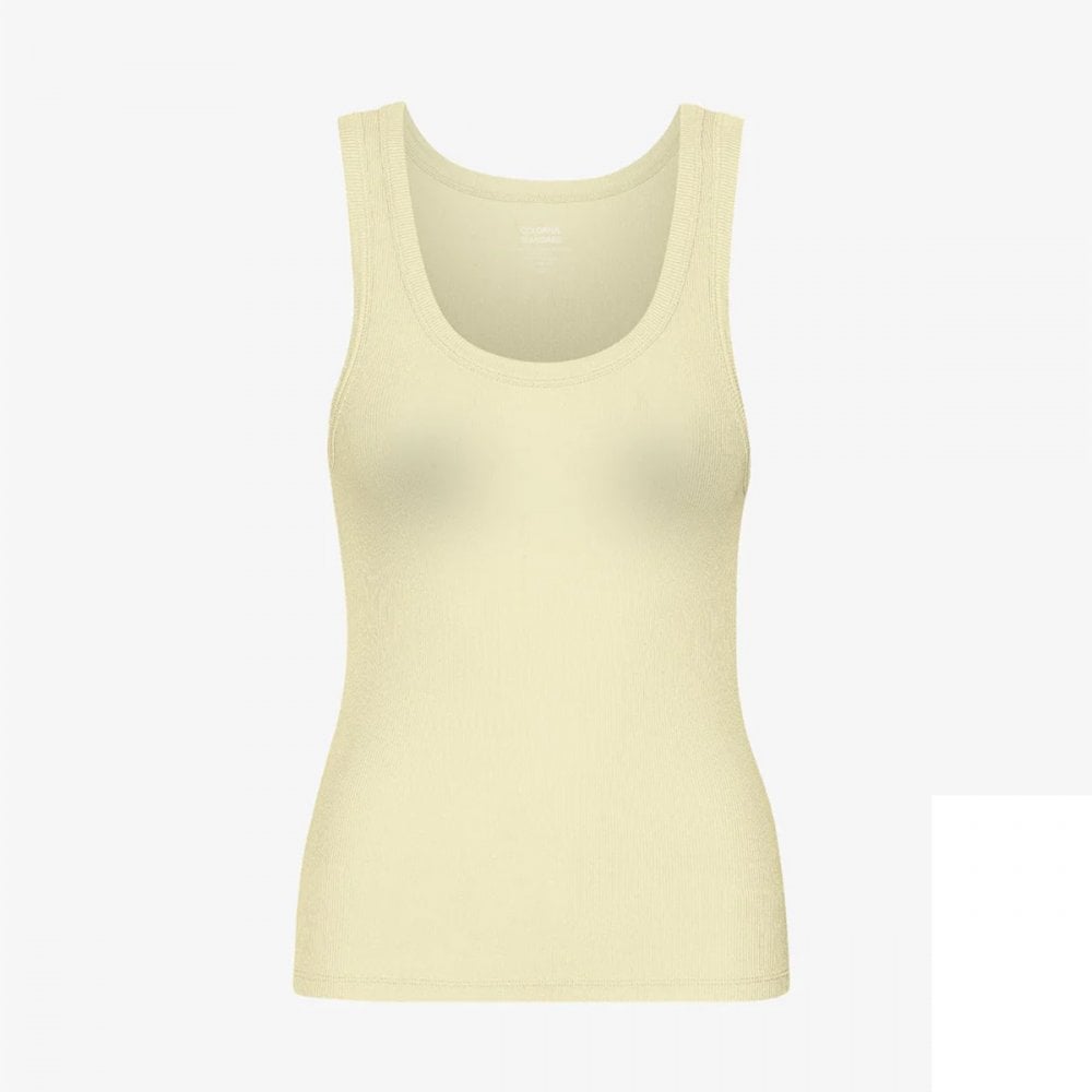 Women's Organic Rib Tank Top - Soft Yellow