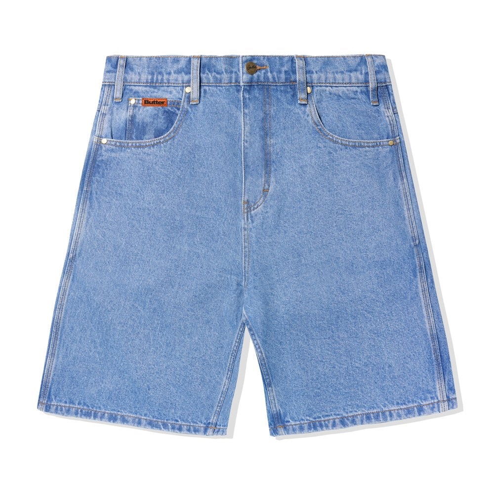 Baggy Denim Shorts Washed Indigo