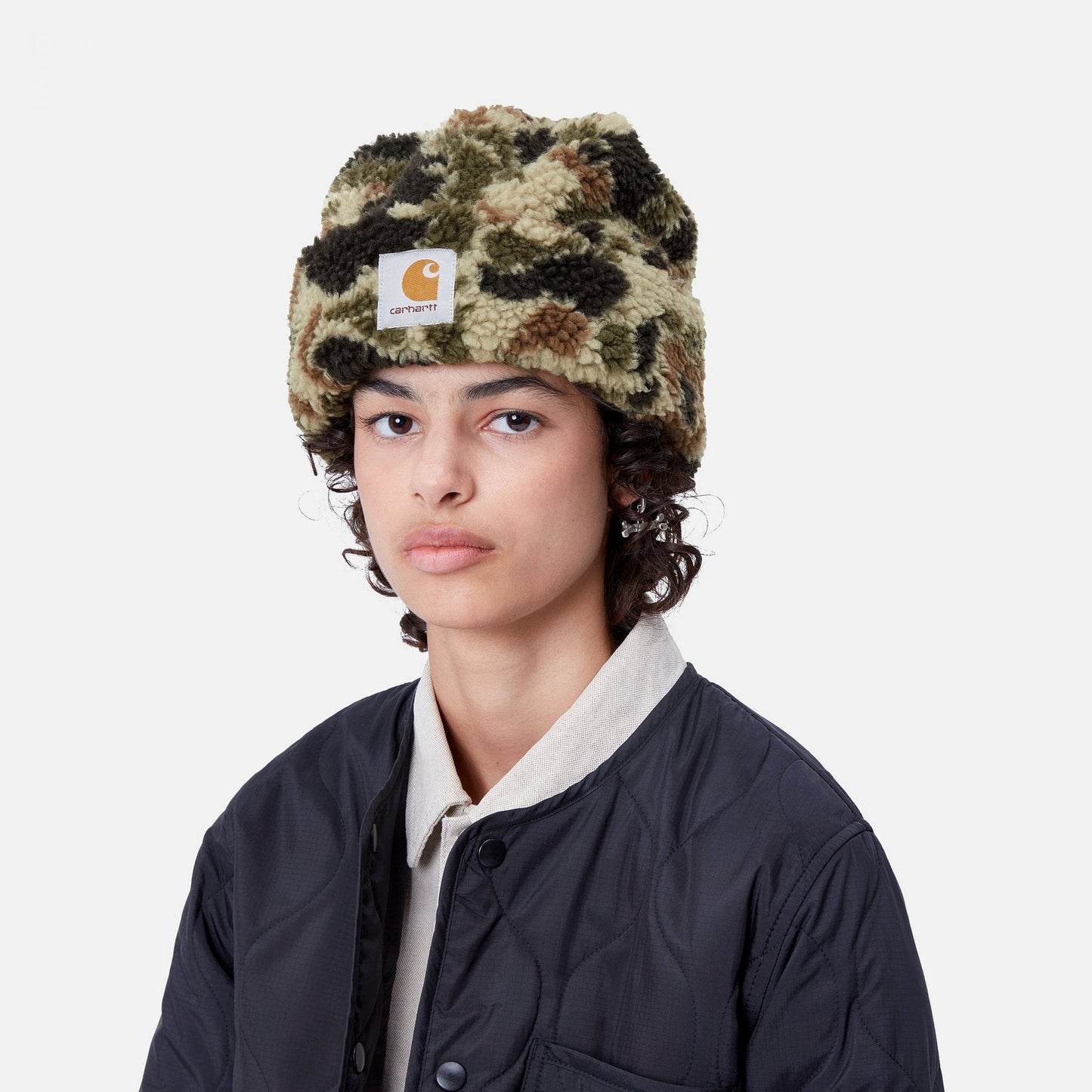 Prentis Beanie Camo Duck Jacquard, Green
