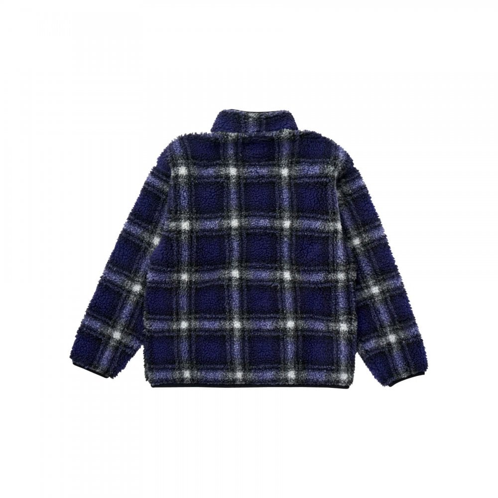 Shadow Plaid Sherpa Jacket - Purple Shadow Plaid