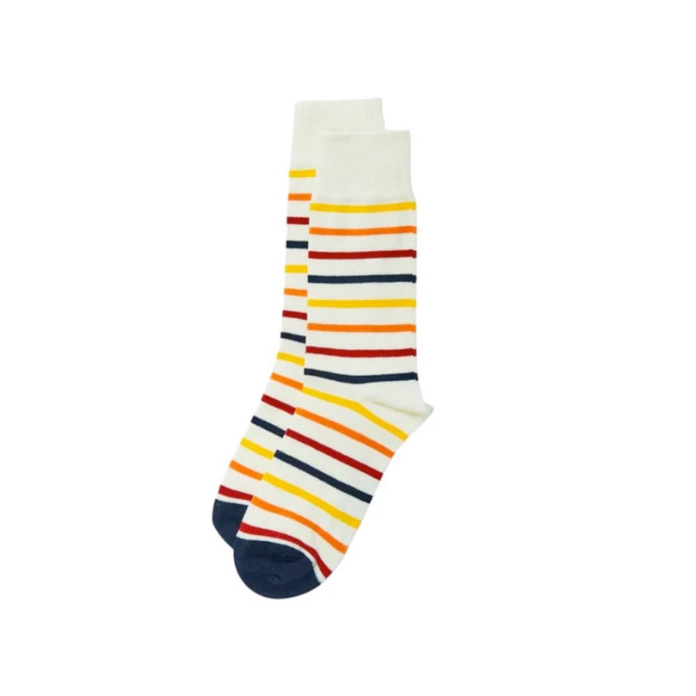 Finley Stripe Socks - Off White