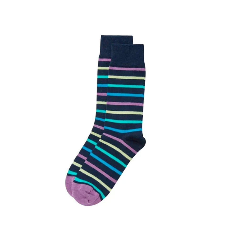 Finley Stripe Socks - Navy Stripes