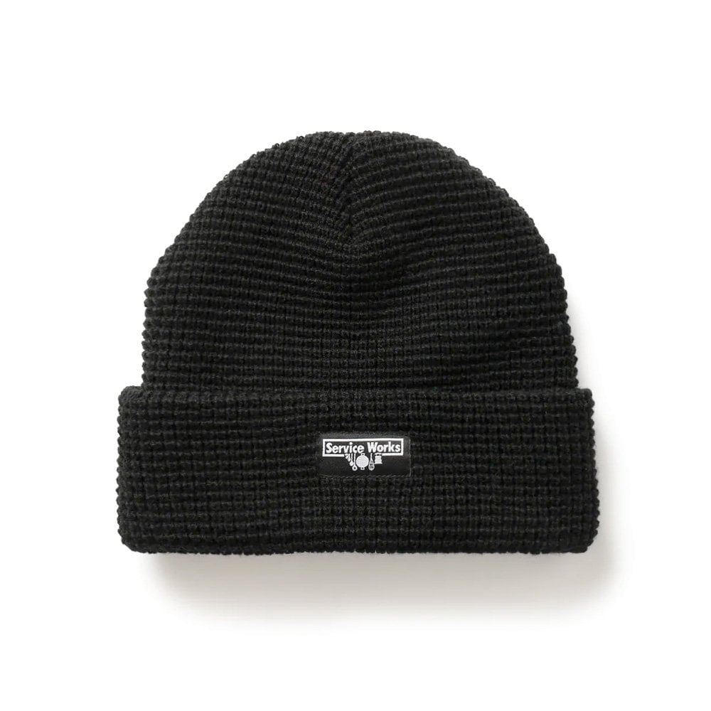 Waffle Logo Beanie, Black
