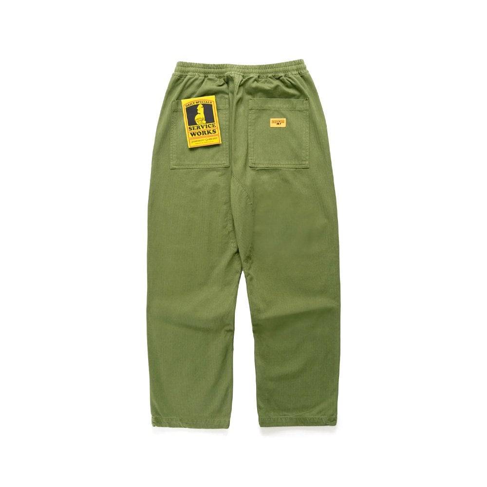 Herringbone Chef Pants, Pesto