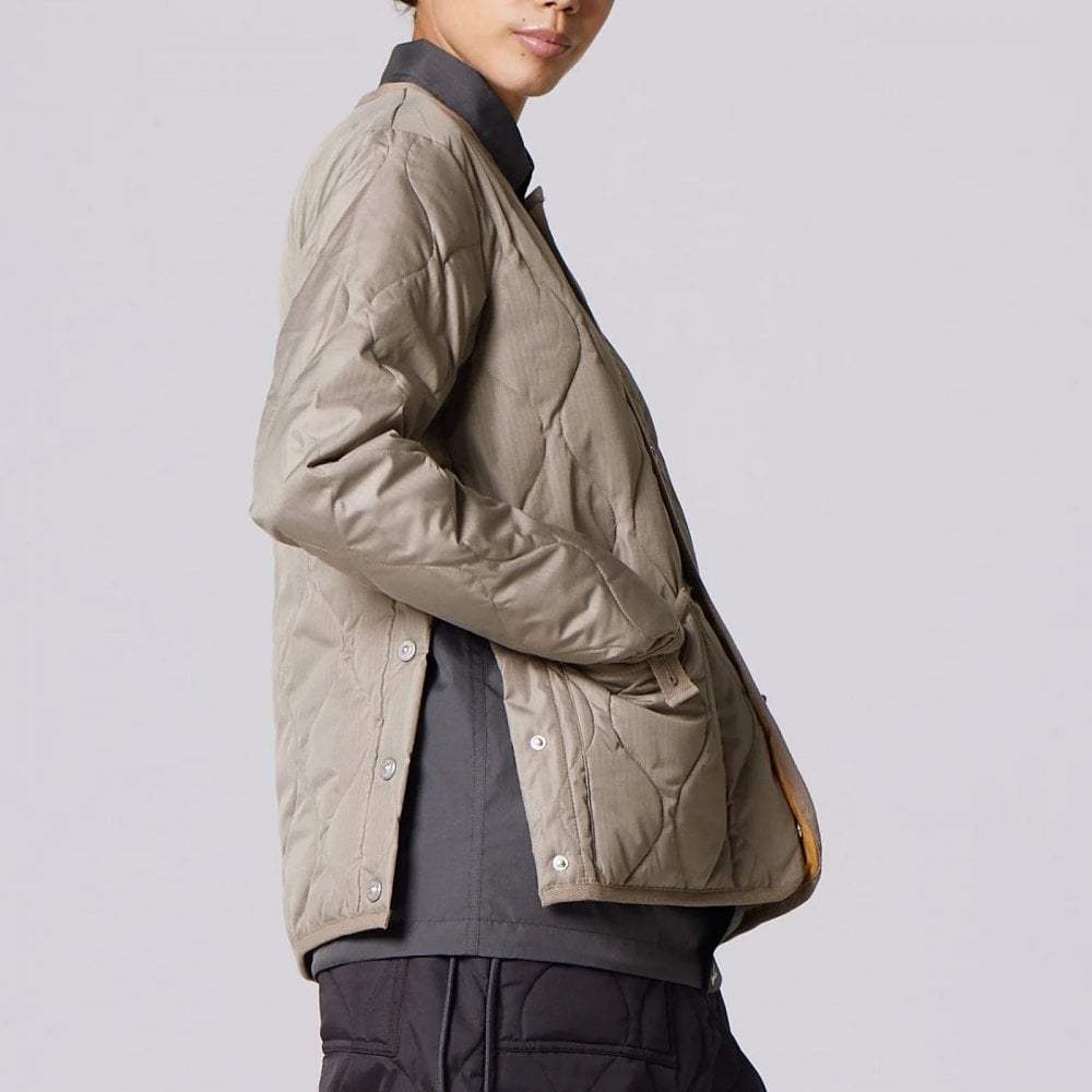 Military Crew-neck Down Jacket L. Mocha