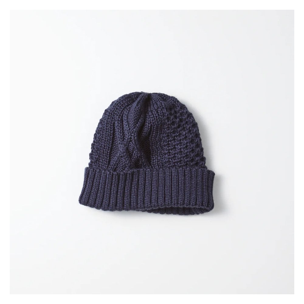 AC/W Aran Cable Watch Cap - Navy