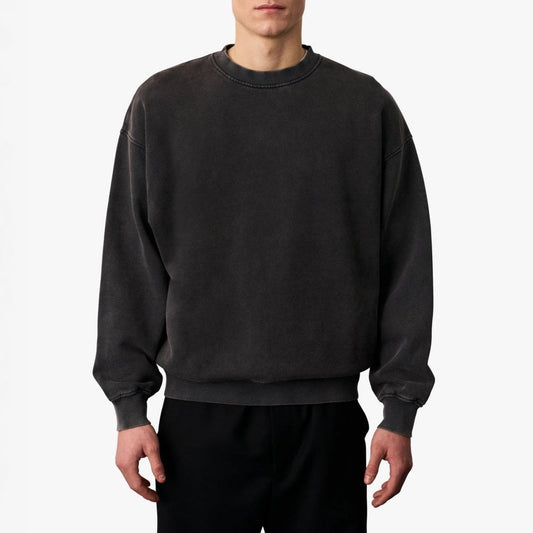 Organic Oversized Crew - Faded Black