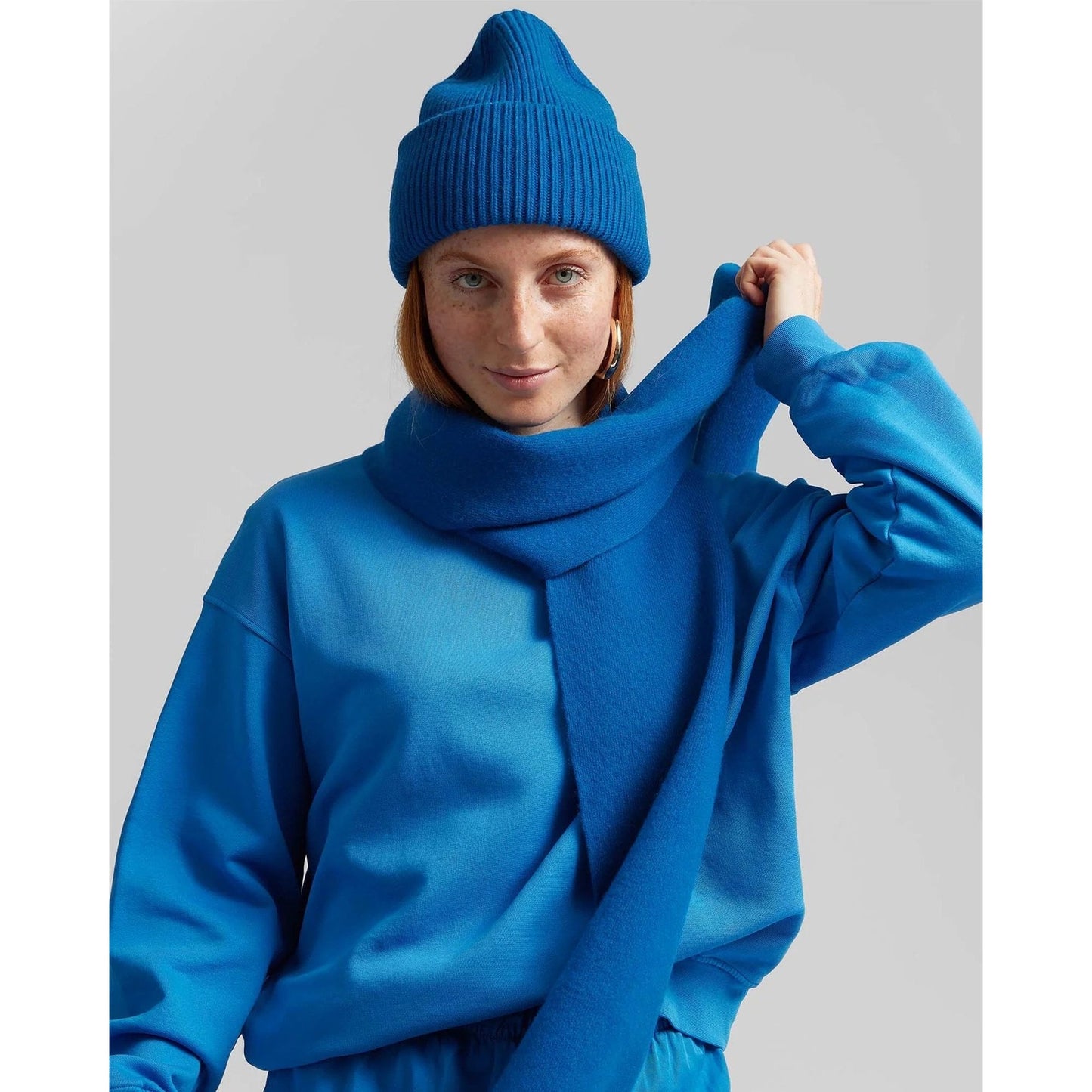 Merino Wool Scarf - Pacific Blue