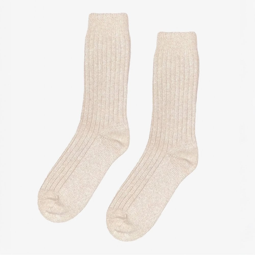 Merino Wool Blend Socks - Ivory White