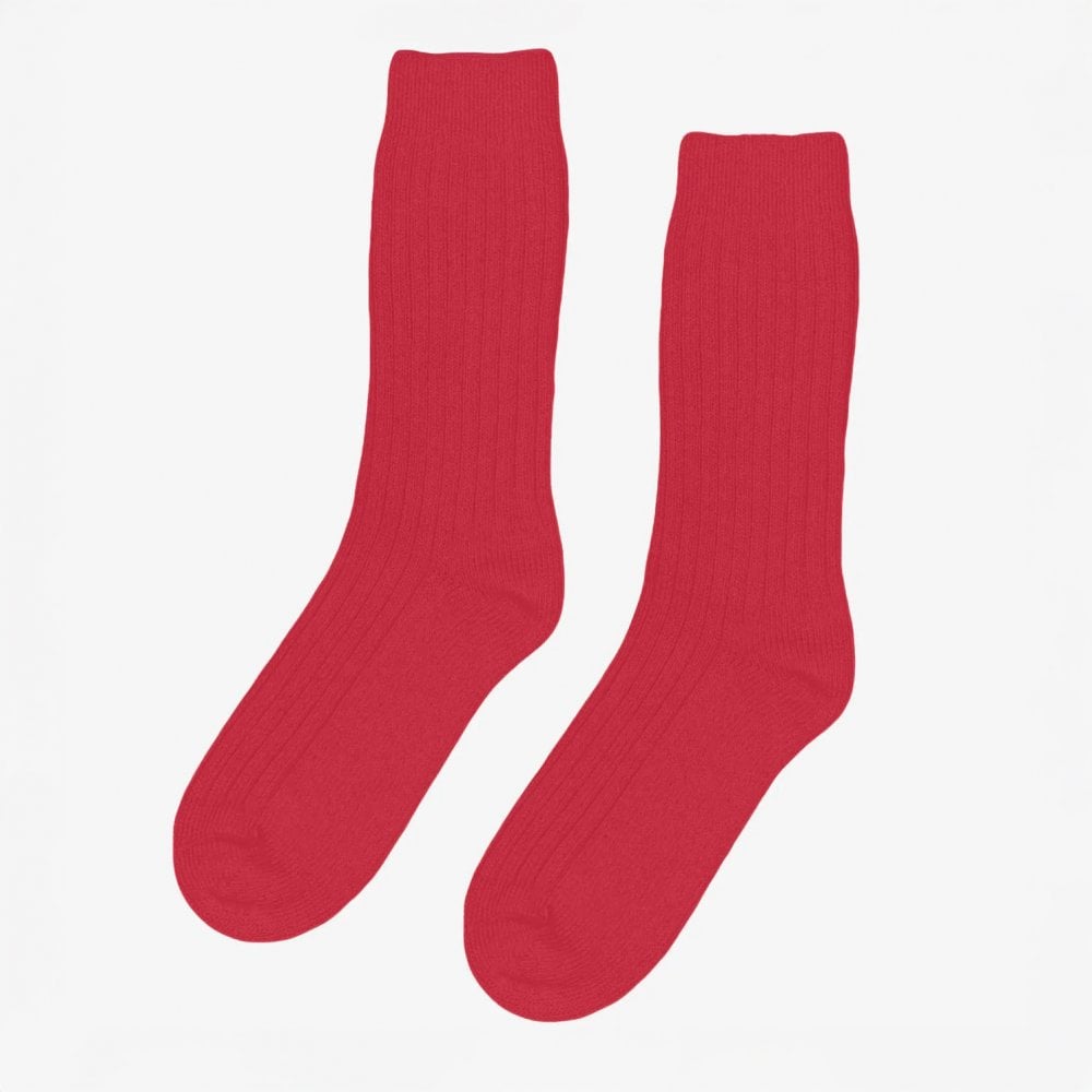 Merino Wool Blend Socks - Scarlet Red