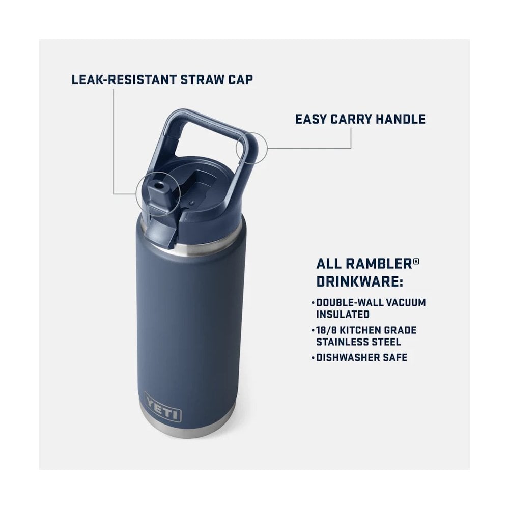 Rambler™ 26oz Bottle, Straw Cap - Rescue Red