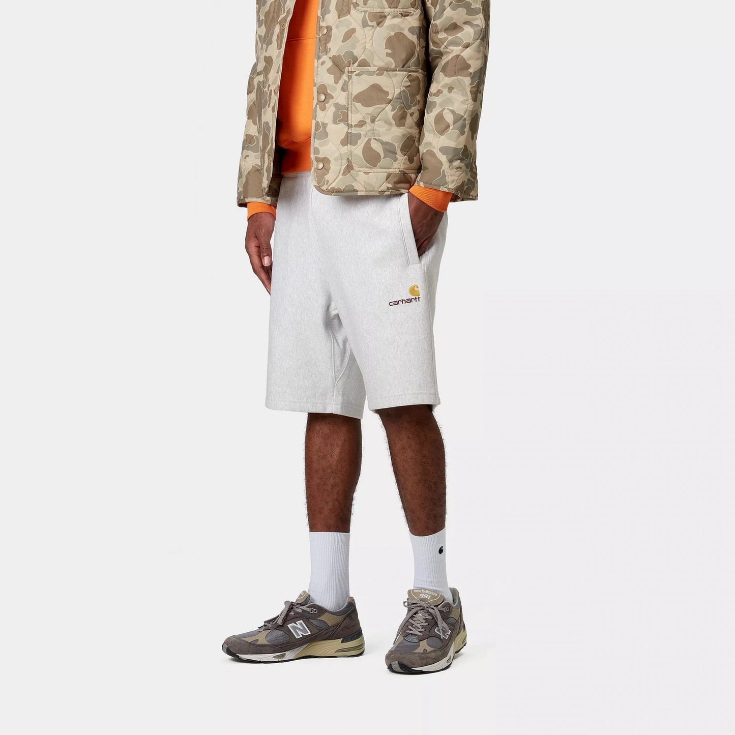 American Script Sweat Short Ash Heather