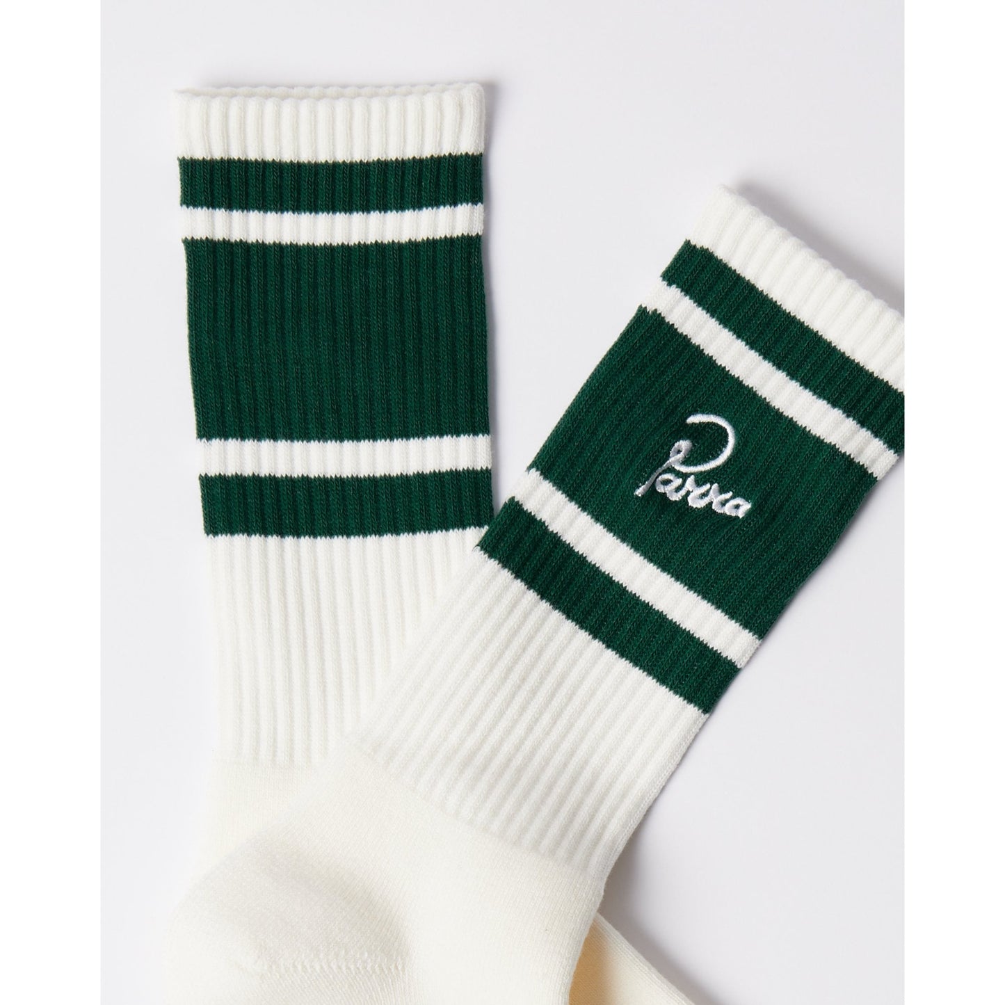 Signature Striped Crew Socks - Off White