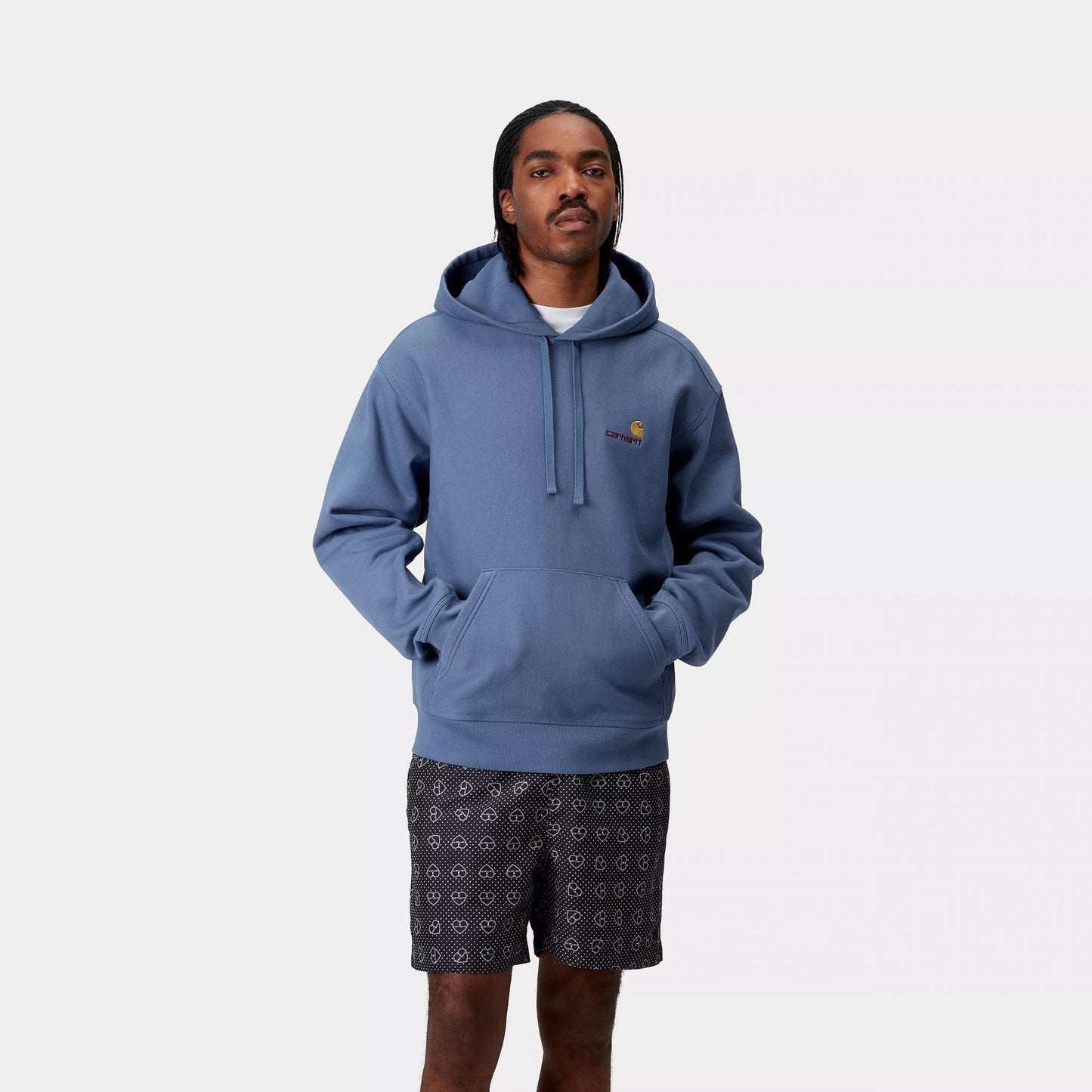 Hooded American Script Sweat - Blue Iris