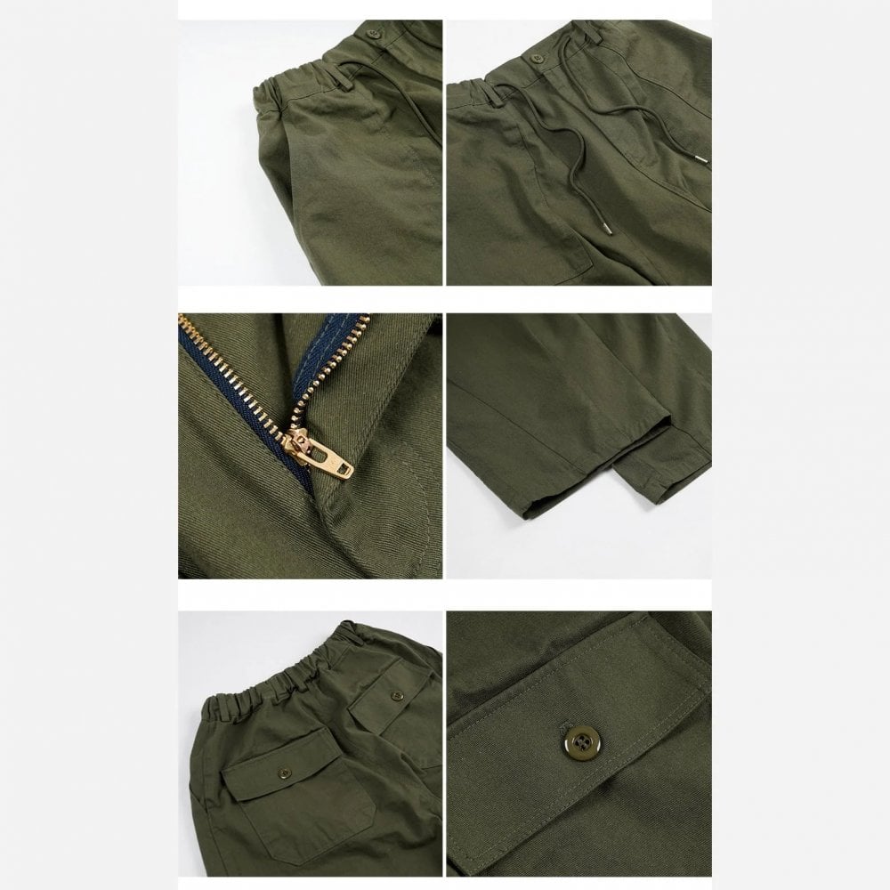 Twill Balloon Pants - Olive