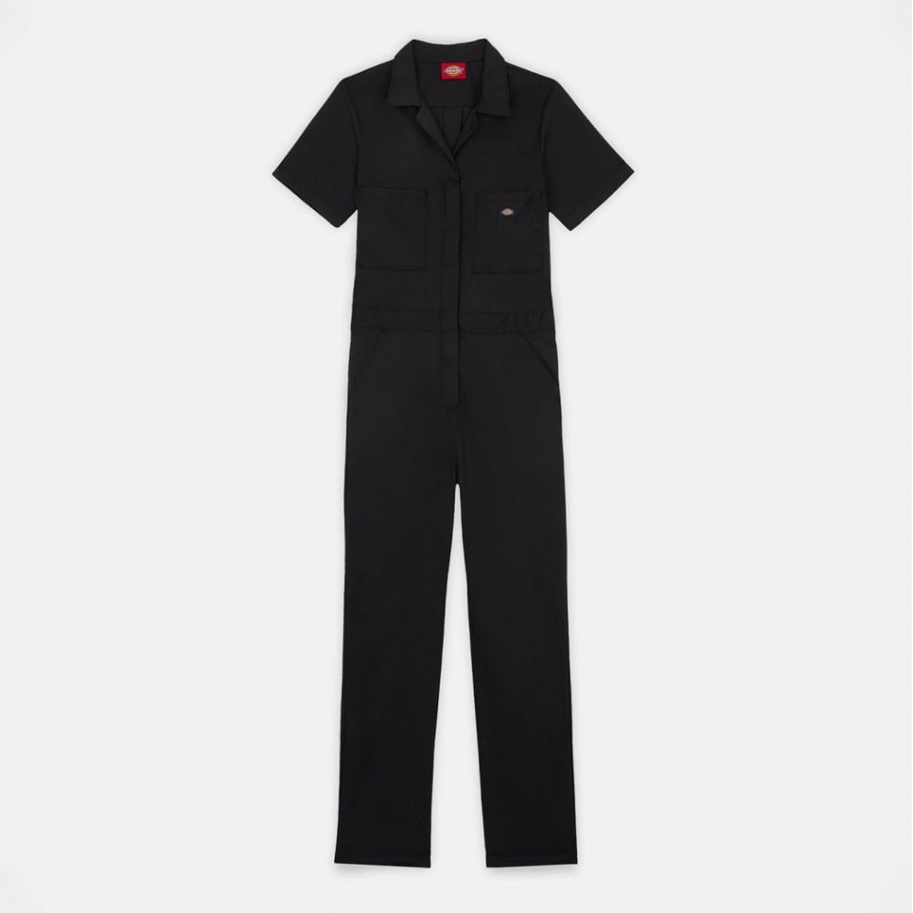 Women's Short Sleeve Coverall Black