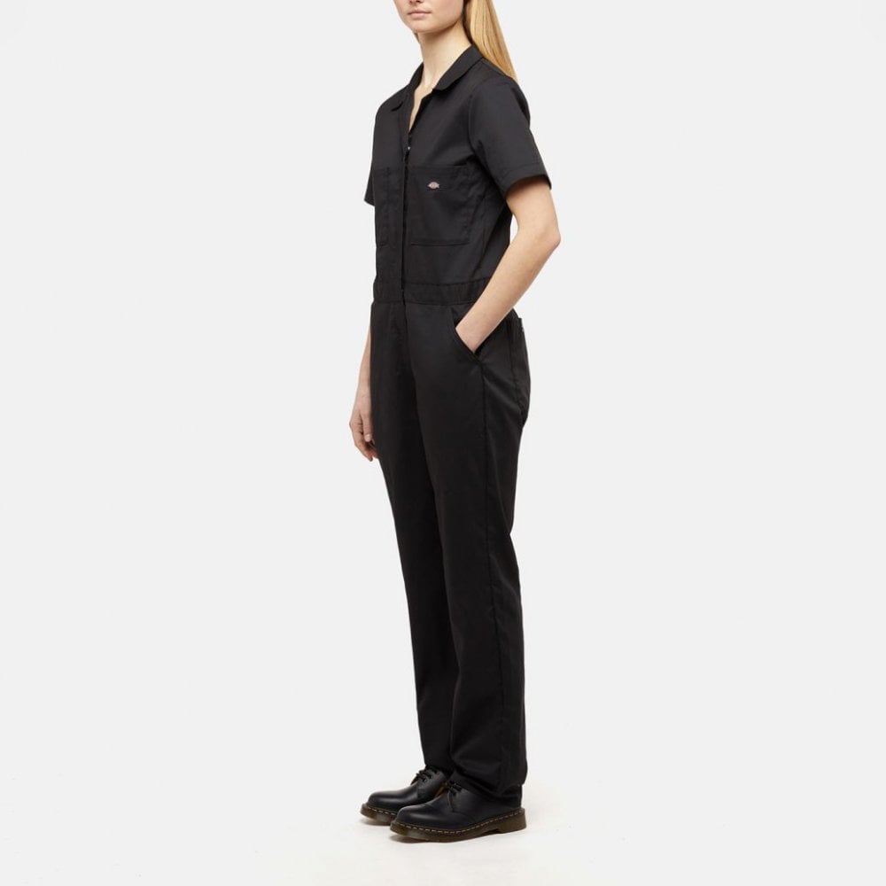 Women's Short Sleeve Coverall Black