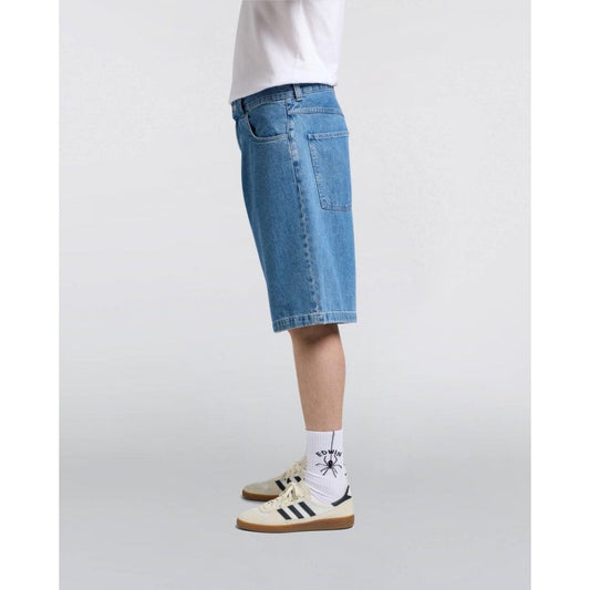 Worker Short, Blue Light Stone Washed