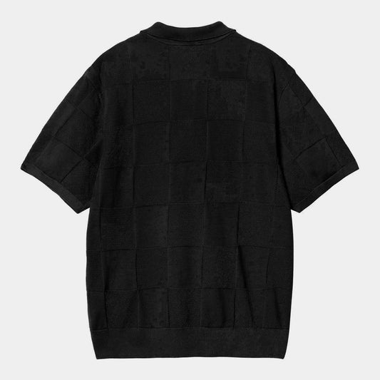 S/s Checker Polo, Black