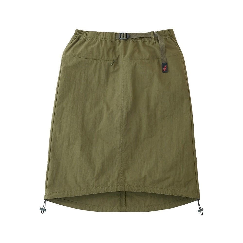 Nylon Packable Midi Skirt - Olive