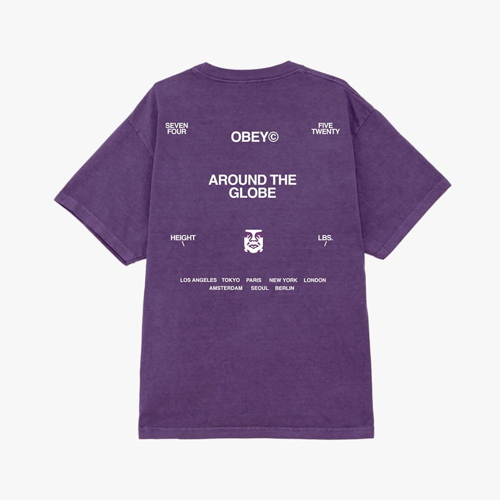 Around The Globe Pigment Dyed T-Shirt - Pigment Imperial Purple