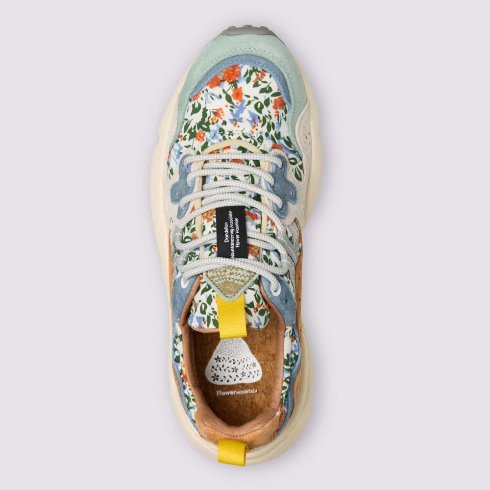 Yamano 3 Woman Suede/Print - Grey Milk-Spring Flowers