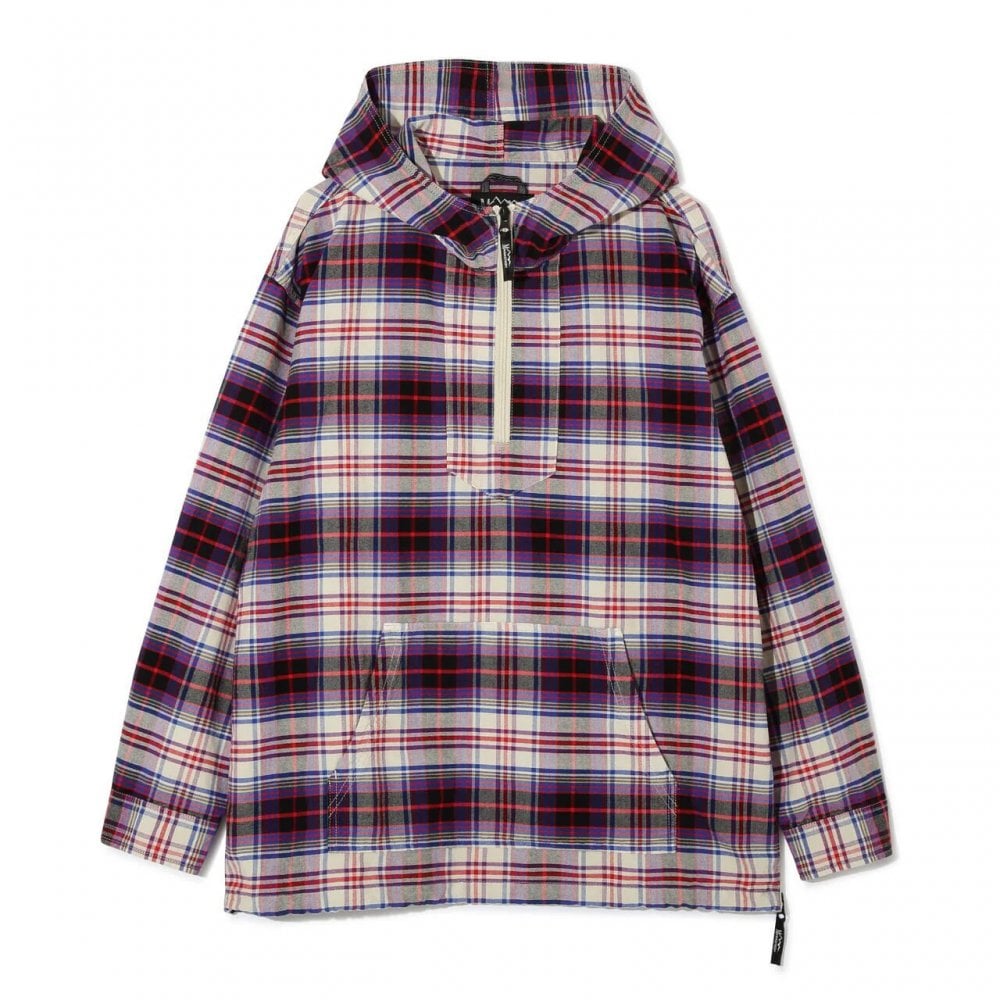 Washed Plaid Baja Hoodie - Blue