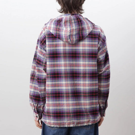 Washed Plaid Baja Hoodie - Blue