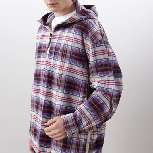 Washed Plaid Baja Hoodie - Blue