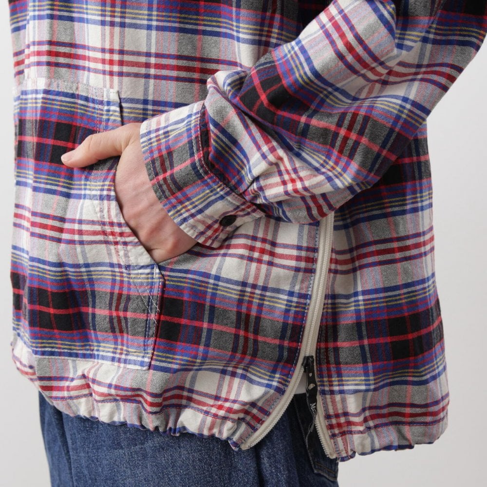 Washed Plaid Baja Hoodie - Blue