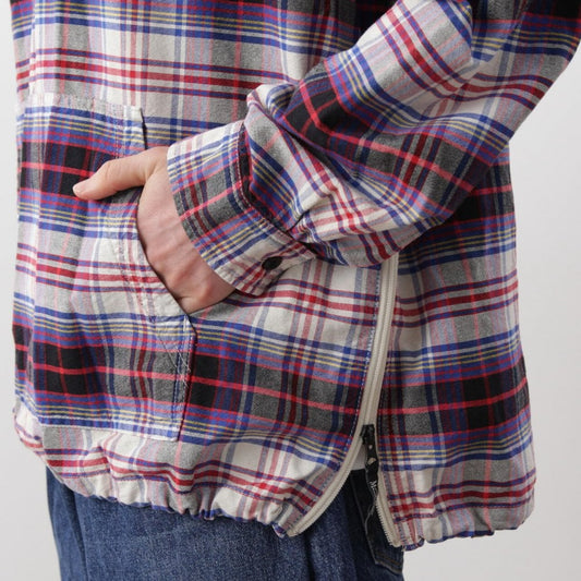 Washed Plaid Baja Hoodie - Blue