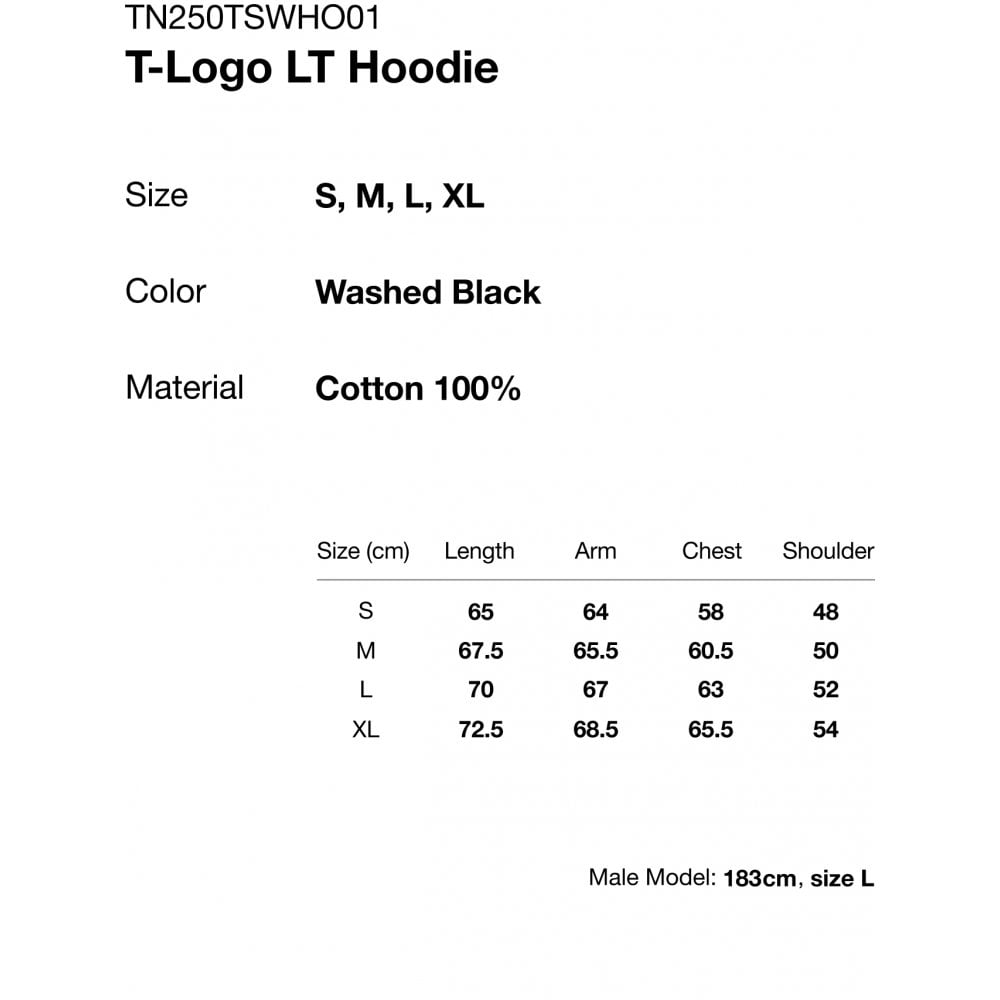 T-Logo LT Hoodie - Washed Black