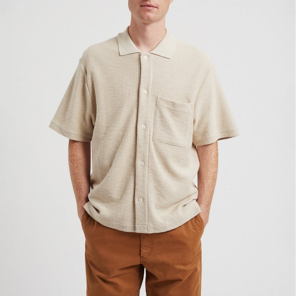 Gustav Crochet Jersey Shirt - Oatmeal