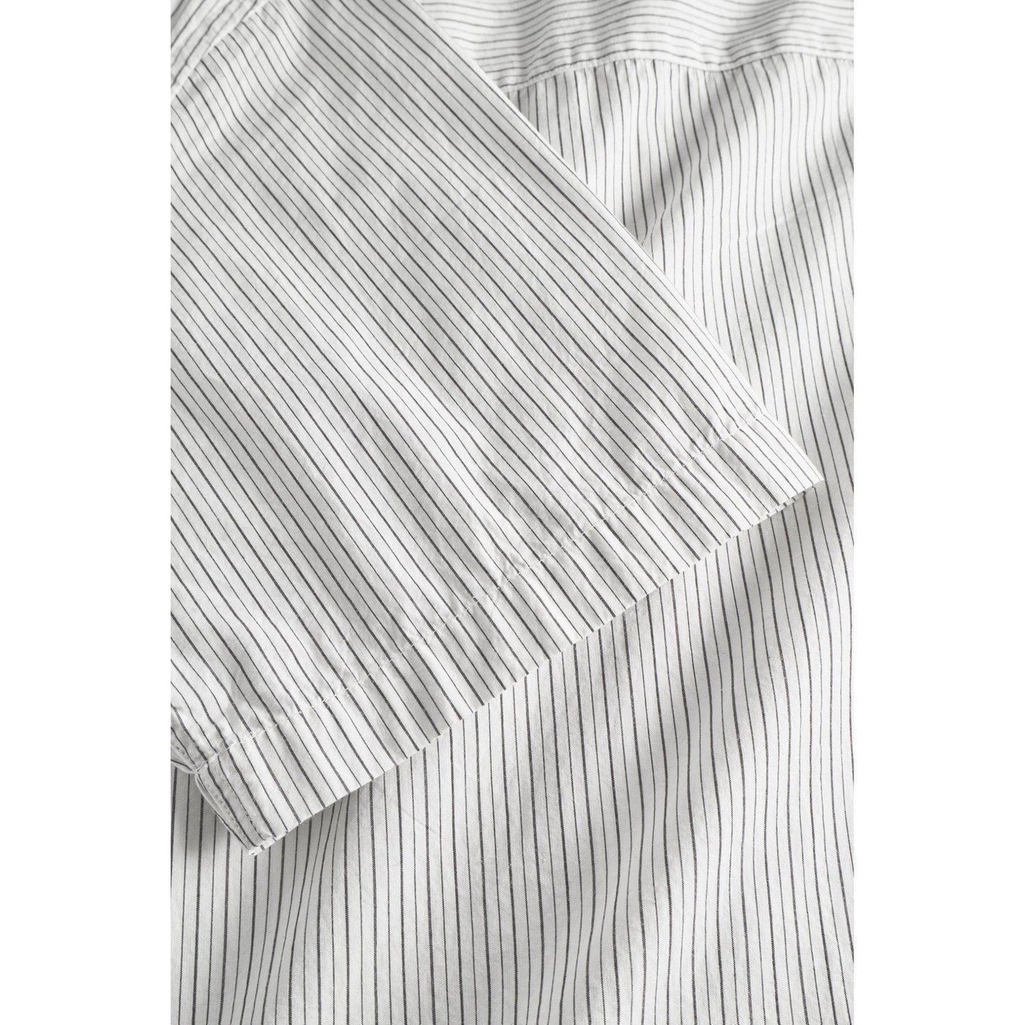 Mads Poplin Stripe SS Shirt - Ecru